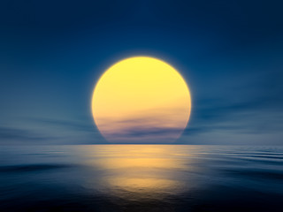 Image showing a sunset over the sea