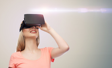 Image showing woman in virtual reality headset or 3d glasses