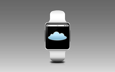 Image showing illustration of smart watch with cloud icon on screen