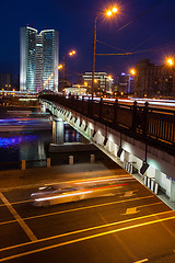 Image showing Novoarbatsky Bridge at Night. Moscow, Russia