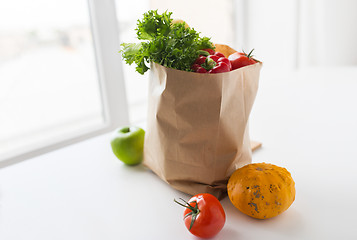 Image showing basket of fresh ripe vegetables at kitchen