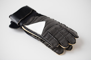 Image showing close up of football or soccer goalkeeper gloves