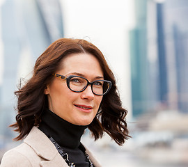 Image showing european middle-aged woman with glasses