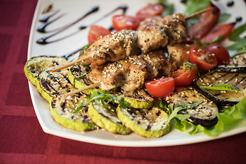 Image showing Grilled kebab pork meat