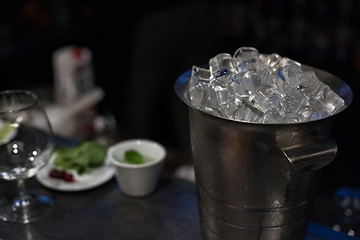 Image showing bucket with ice cubes