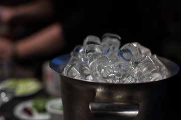 Image showing bucket with ice cubes