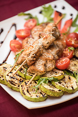 Image showing Grilled kebab pork meat