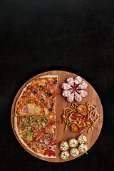 Image showing pizza and sushi
