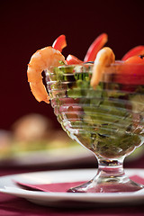 Image showing salad with cooked shrimp