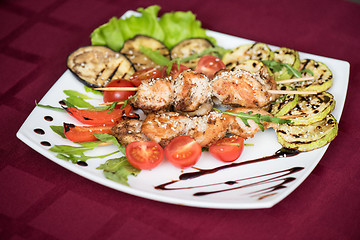 Image showing Grilled kebab pork meat