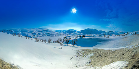 Image showing Snow covered mountain