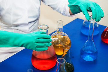 Image showing Experiments in a chemistry lab