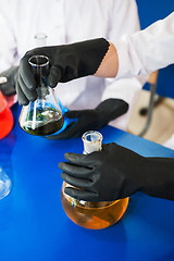 Image showing Experiments in a chemistry lab