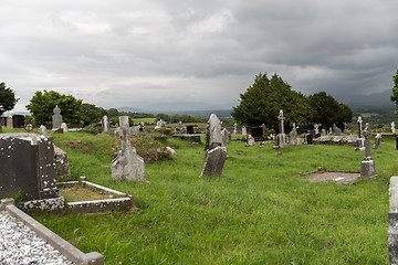 Image showing old celtic cemetery graveyard in ireland