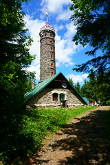 Image showing watchtower Zlaty Chlum in Jeseniky mountains