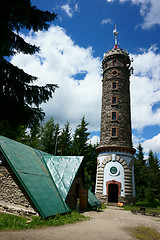 Image showing watchtower Zlaty Chlum in Jeseniky mountains