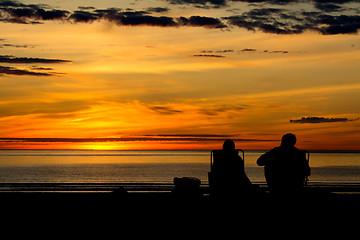 Image showing Seascapes at night, enjoy life