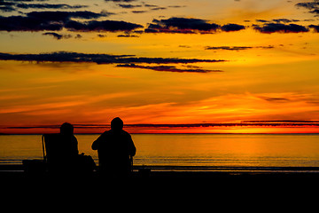 Image showing Seascapes at night, enjoy life