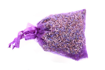 Image showing small violet bag with lavender