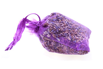 Image showing small violet bag with lavender