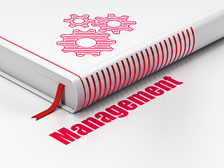 Image showing Business concept: book Gears, Management on white background