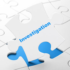 Image showing Science concept: Investigation on puzzle background