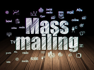 Image showing Advertising concept: Mass Mailing in grunge dark room