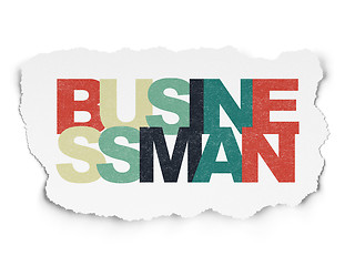 Image showing Finance concept: Businessman on Torn Paper background