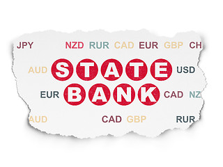 Image showing Money concept: State Bank on Torn Paper background