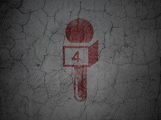 Image showing News concept: Microphone on grunge wall background