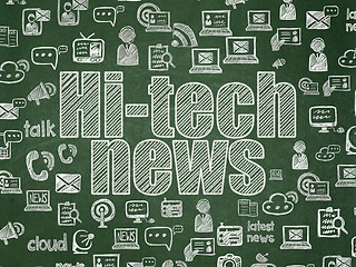 Image showing News concept: Hi-tech News on School board background