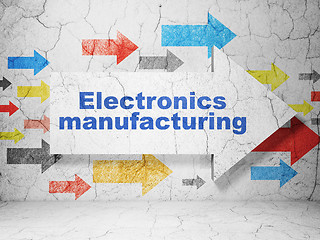 Image showing Manufacuring concept: arrow with Electronics Manufacturing on grunge wall background