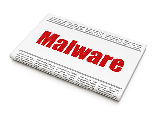 Image showing Safety concept: newspaper headline Malware