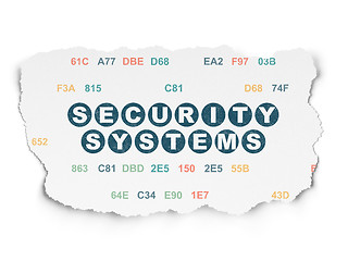 Image showing Security concept: Security Systems on Torn Paper background