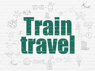 Image showing Tourism concept: Train Travel on wall background