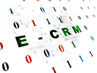 Image showing Business concept: E-CRM on Digital background