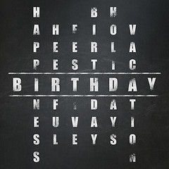 Image showing Entertainment, concept: Birthday in Crossword Puzzle