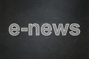 Image showing News concept: E-news on chalkboard background