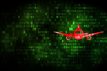 Image showing Tourism concept: Aircraft on digital background