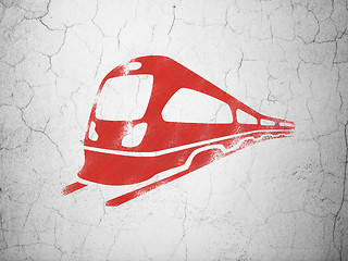 Image showing Tourism concept: Train on wall background