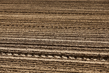 Image showing plowed land. close-up