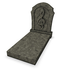 Image showing gravestone with clef symbol - 3d rendering