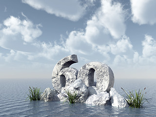 Image showing number sixty rock at water - 3d illustration