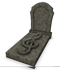 Image showing gravestone with clef symbol - 3d rendering