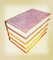 Image showing The stack of books . 3D illustration. Vintage style.