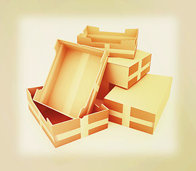 Image showing Cardboard boxes . 3D illustration. Vintage style.