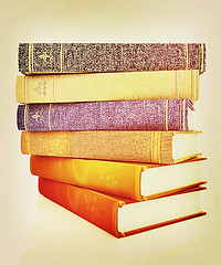 Image showing The stack of books. 3D illustration. Vintage style.