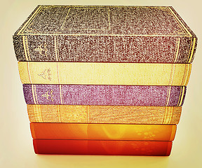 Image showing The stack of books . 3D illustration. Vintage style.