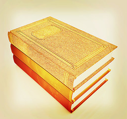 Image showing The stack of books . 3D illustration. Vintage style.