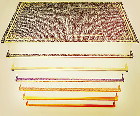 Image showing The stack of books. 3D illustration. Vintage style.